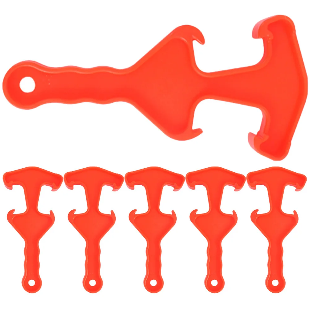 

6Pcs Bucket Opener Tools Long Handle Non Slip Prying Barrel Lid Lifter Gallon Can Opener Red