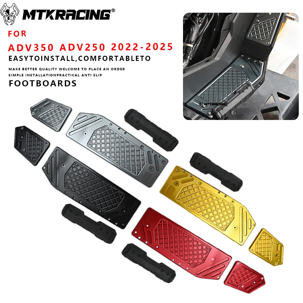 

MTKRACING для HONDA ADV 350 ADV250 2022-2025, аксессуары для мотоциклов, подножка для скутера, подставка для ног, подушечки для ног, крышка пластины для педалей