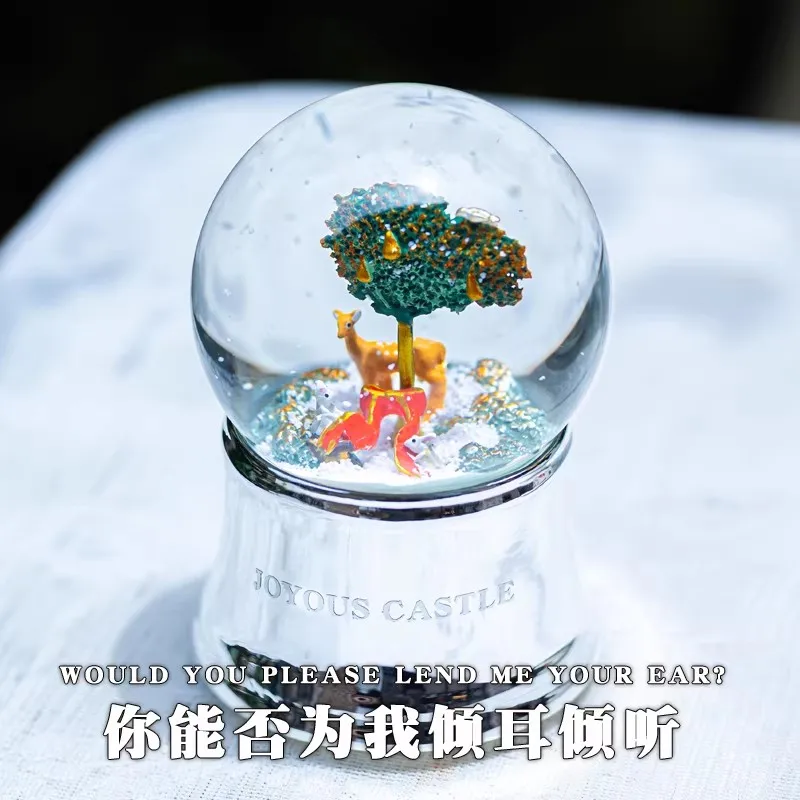 Jo.yo.us C.as.t.le Harmonic Castle Bird's Poem Boîte à musique officielle à huit notes avec boule de cristal, cadeau d'anniversaire