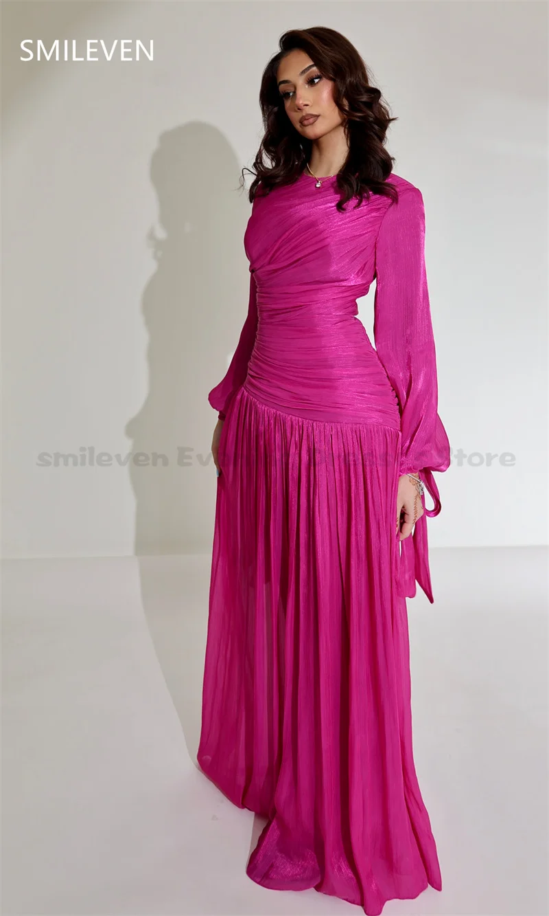 Smileven Pink Stunning Modest Prom Dress Full-Length فساتين سهرة Evening Gowns Occasion Dress Customized 2025 - Image 3