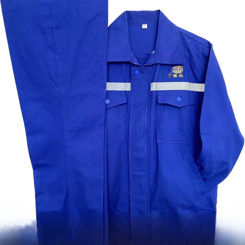 Set di Abbigliamento da Lavoro in Puro Cotone per Uomo, Resistente al Calore e all'Usura, per Saldatura e Riparazioni Auto