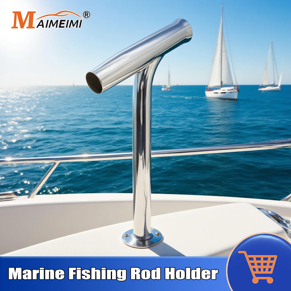 

Stainless Steel Marine Fishing Rod Holder Outrigger Inclined Legs Rod Rests Silver Polished For Yacht Boat Accessories