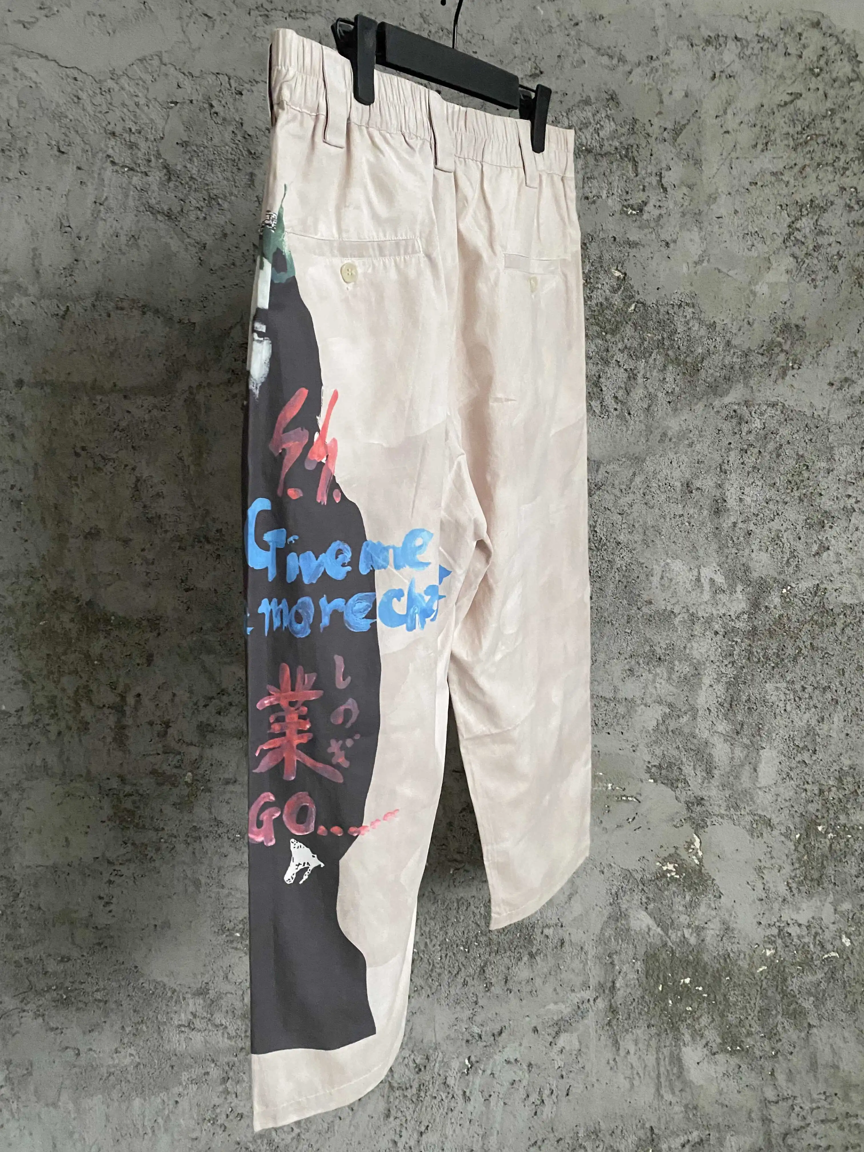 TOP-YAMAMOTO original design dark style niche oil painting loose pure cotton workwear pants printed casual pants