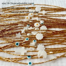 Vlen Miyuki Bracelet for Women Girl Gift Boho Summer Handmade Beaded Bracelets Glass Beads Pulseras Adjustable Knot Jewelry