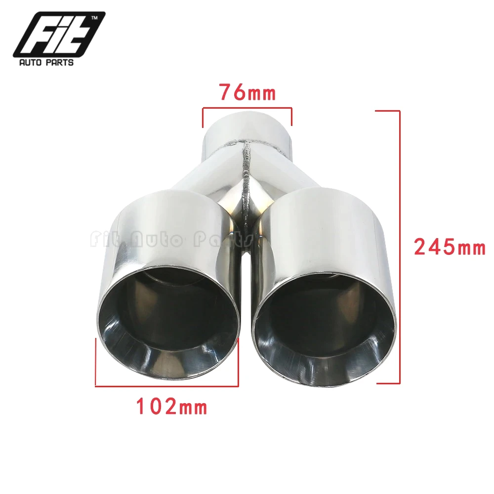 Silencieux universel à double paroi pour voiture, 1 pièce, dimensions 2/2/5/3 pouces, argenté et bleu