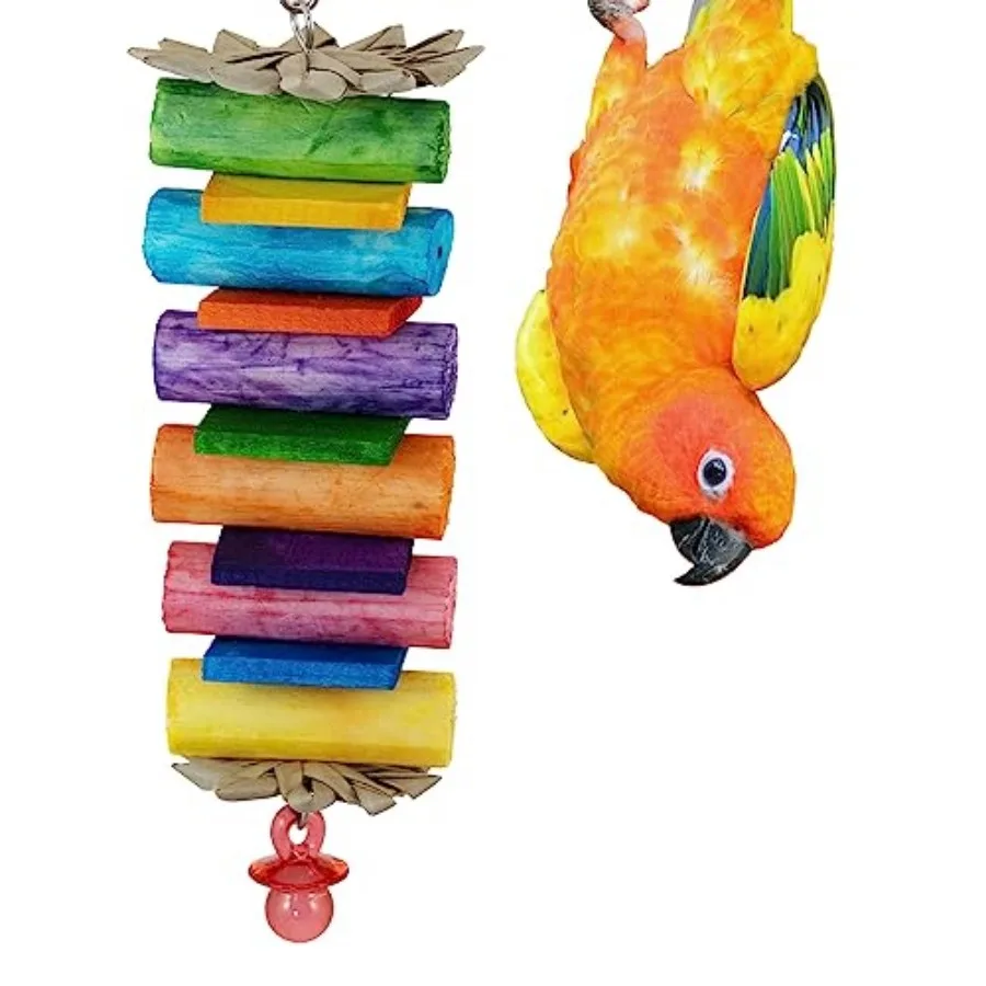 

Bird Toy - Bird Enrichment Toys Wooden Bird Toys for Small/Medium Bird Size Ideal for Parakeets and Coc