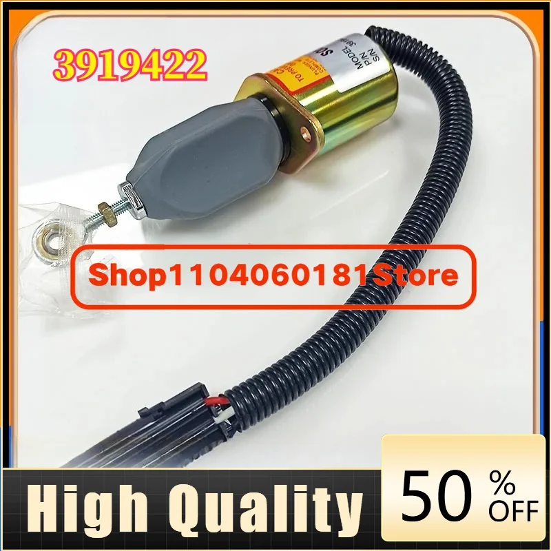 Diesel Engine Shutdown Solenoid Valve for 3919422 SA-4026-12 Shut Off Solenoid 12V 24V Stop Solenoid