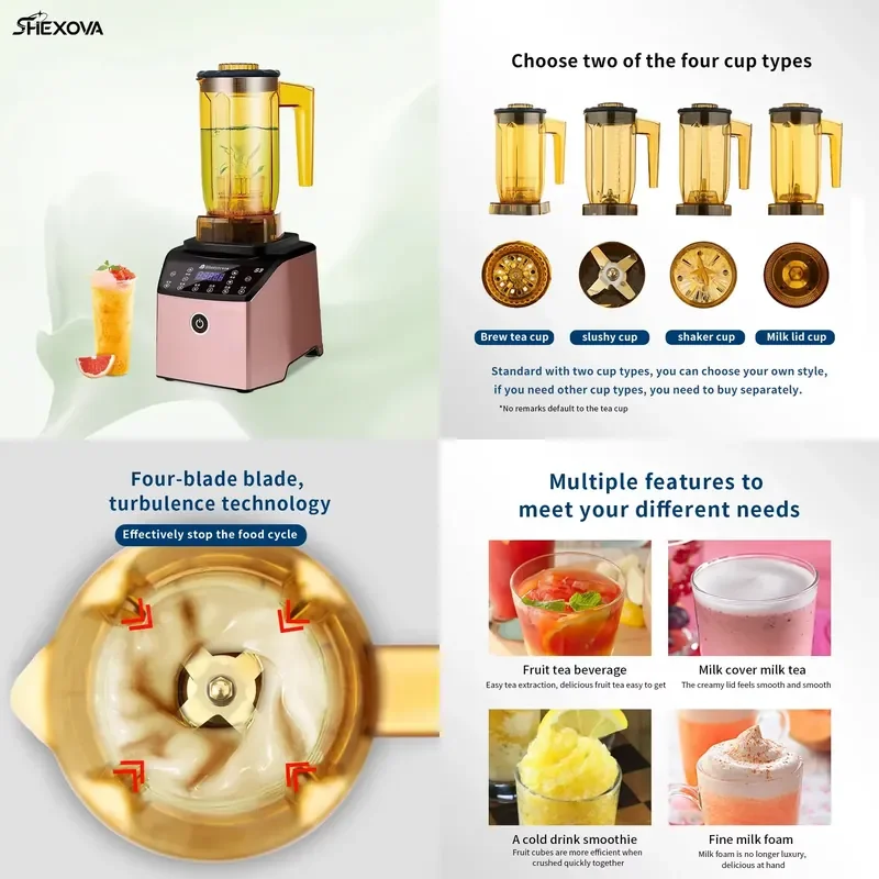 2026 Commercial Automatic Ice Crusher Machine Bubble Juice Special Blender Machine Ice Smoothie Milkshake Blender Machine