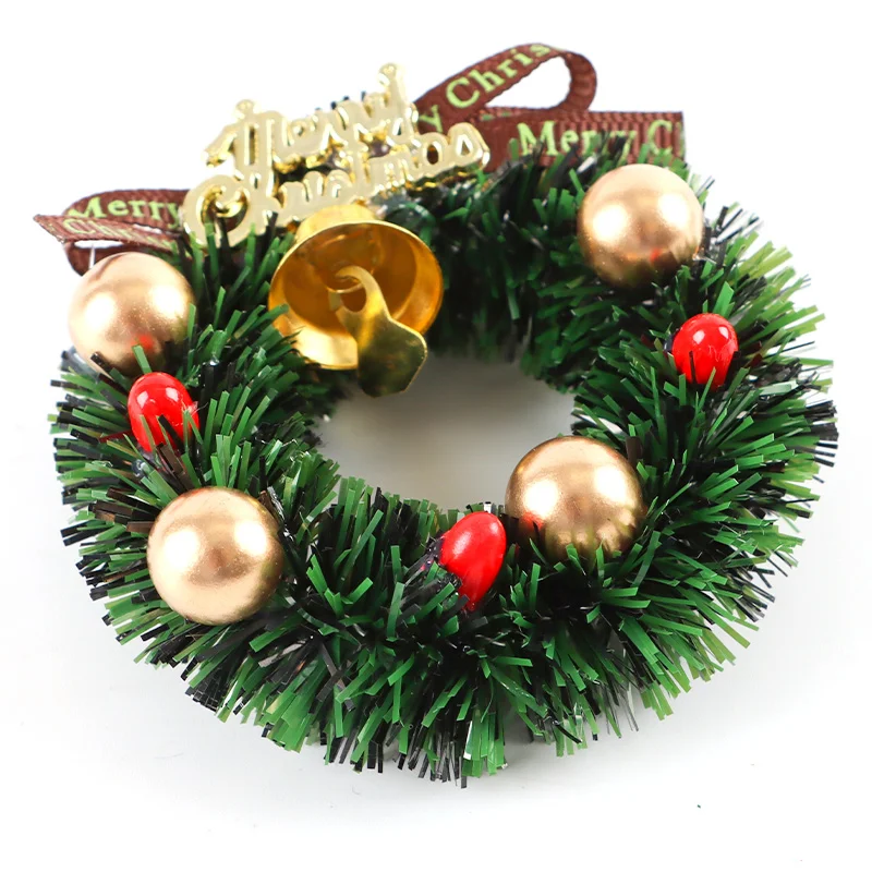

(2 Pieces/pack) 55 * 55mm Mini New Christmas Decorations Flower Wreath Mobile Pendant New Year Home Decoration Creative DIY