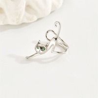 1PC Minimalist Cute Cat Clip Earrings For Women Men Funny Green Eyes Climbing Animal Kitten No Piercing Ear Cuff Earring Jewelry
