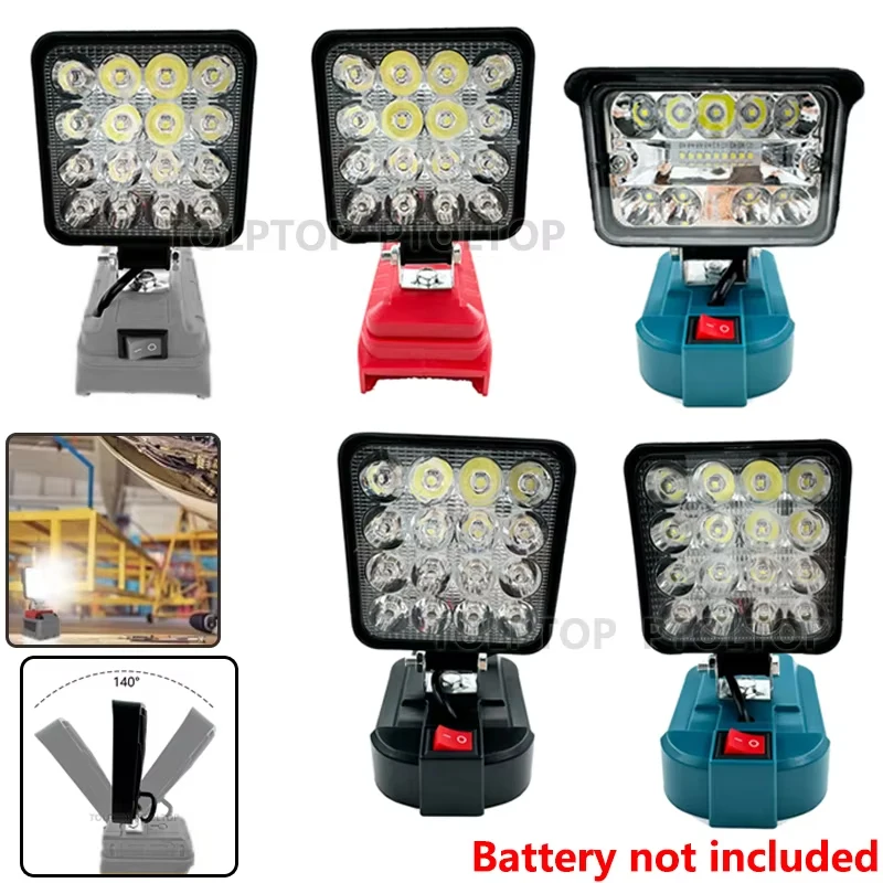 

3-дюймовый ручной светодиодный рабочий фонарь для Makita/Dewalt/Milwaukee 18 В, литий-ионный аккумулятор, уличный фонарик, лампа для кемпинга, аварийное освещение