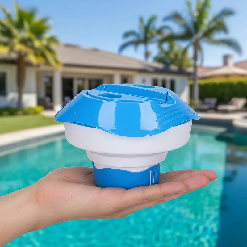 Schwimmender Chlortablettenspender, 1 Stück, tragbares Dosiergerät, leicht, ideal für Reisen, Camping und den Einsatz im Schwimmbad. – Detail 3