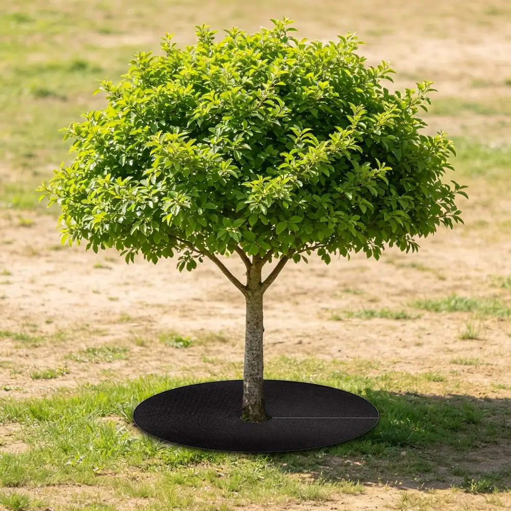 2/3/6Pcs Water Permeable Tree Weed Block Mat Non-Woven Tree Mulch Ring Weed Control Mat for Outdoor Fruit Tree Plant Protection