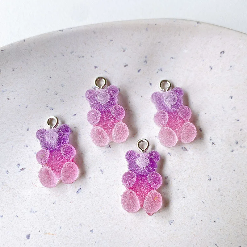 GUNIBear-Breloques en Résine Colorée pour Collier, Porte-clés, Pendentif, Accessoires, DIY, 20 Pièces, 16x10mm