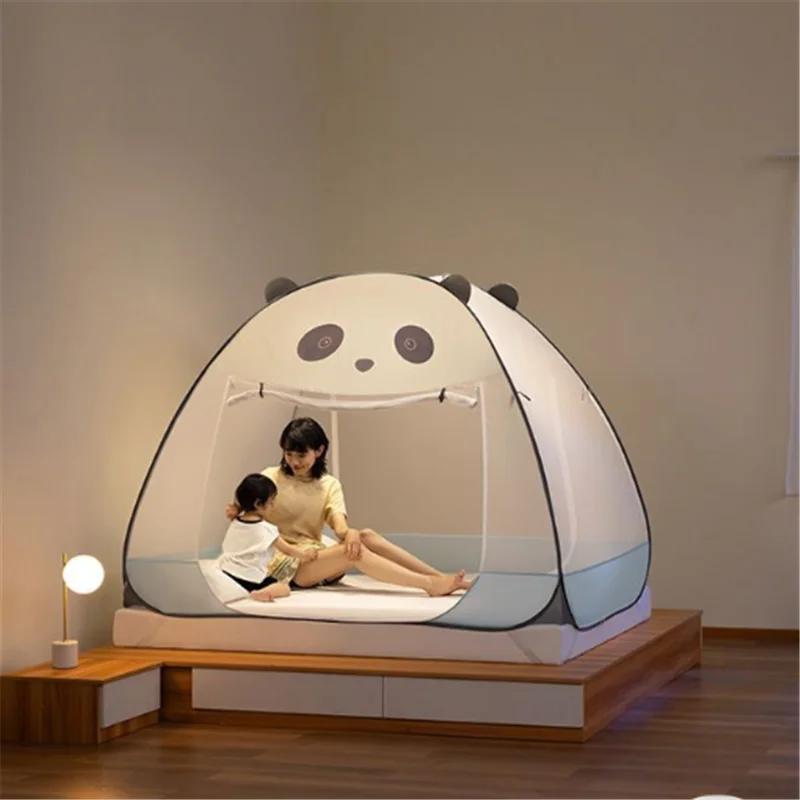 

1 Piece Simple Foldable Yurt Mosquito Net Summer Home Anti-mosquito Tent Cartoon Three Doors Children's Room Mosquito Net