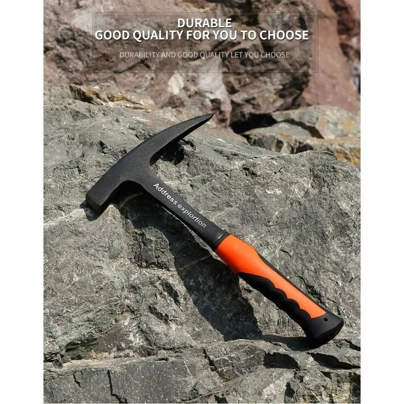 Multifunctional Hand Tools Rock Pick Geological Hammer Mine Exploration and Survey Pointed High Carbon Steel Pointed Tip view 3