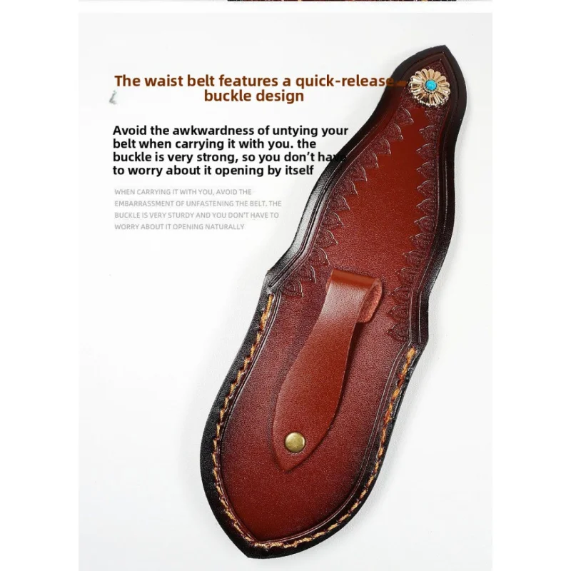 Leather cover, knife cover, folding knife protection cover, pocket knife cover, leather storage bag, storage cover view 3