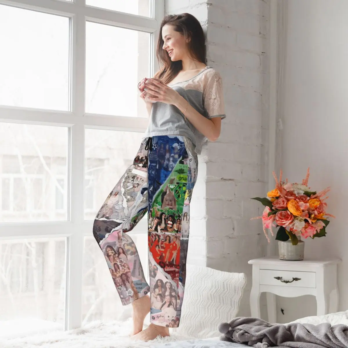 Custom K-Katseyes Pajama Pants Women Girls Group Sleepwear Lounge Sleep Bottoms Stretch with Pockets #6