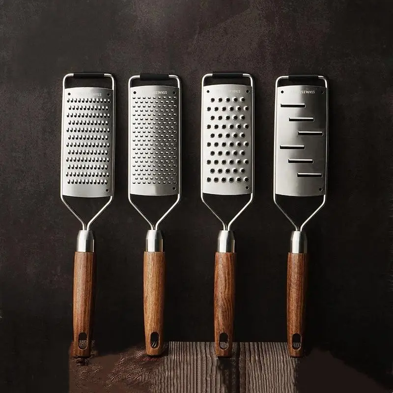 

Cheese Grater With Natural Wood Handle Stainless Steel Zester Grater Kitchen Citrus Zester Tool For Ginger