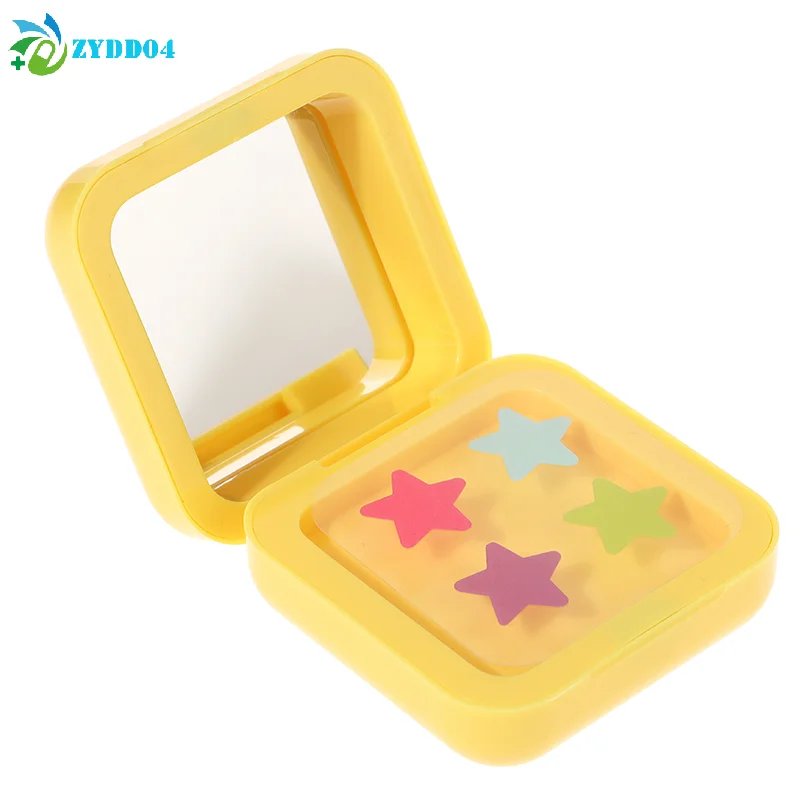 ● 1박스 32개 여드름 패치 흔적 제거 투명 여드름 제거 스티커 4색 컨실러 메이크업 도구 스타 스타일 거울 포함