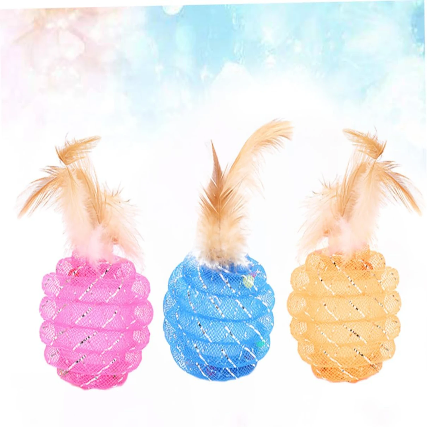 Innovative Educational Cat Ball Toys - Engaging Interactive Pet Toy Set with Adorable Pineapple Balls - Exciting and Stimulating
