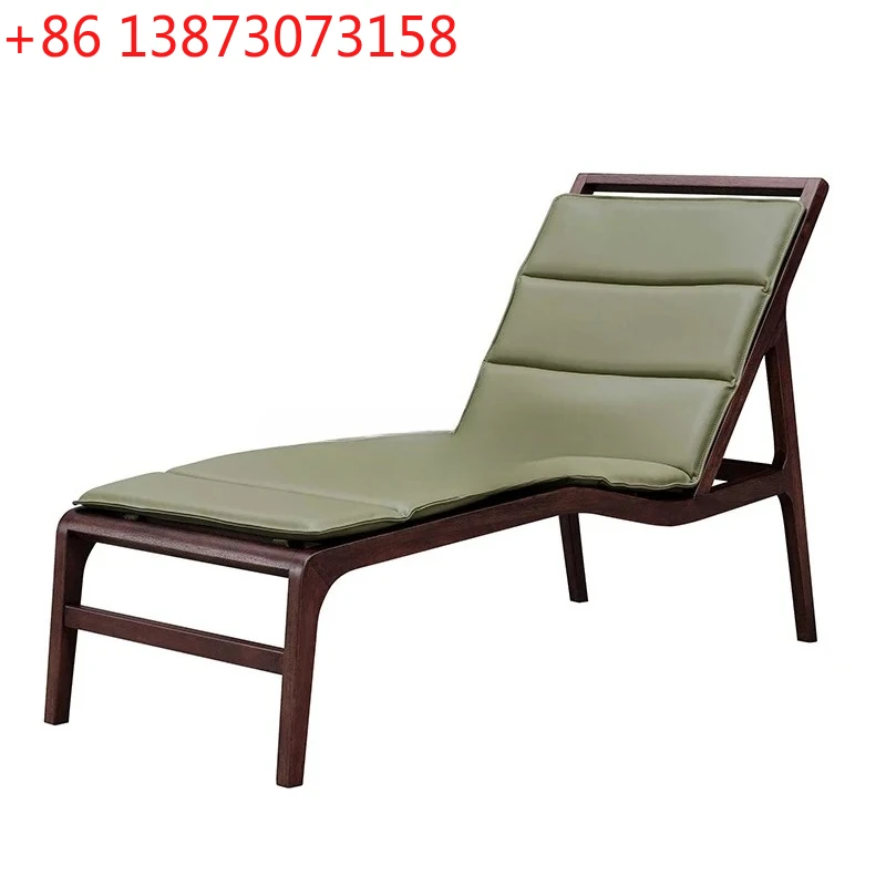 Solid wood recliner new Chinese leisure chair lazy sofa lunch break comfortable backrest single chair