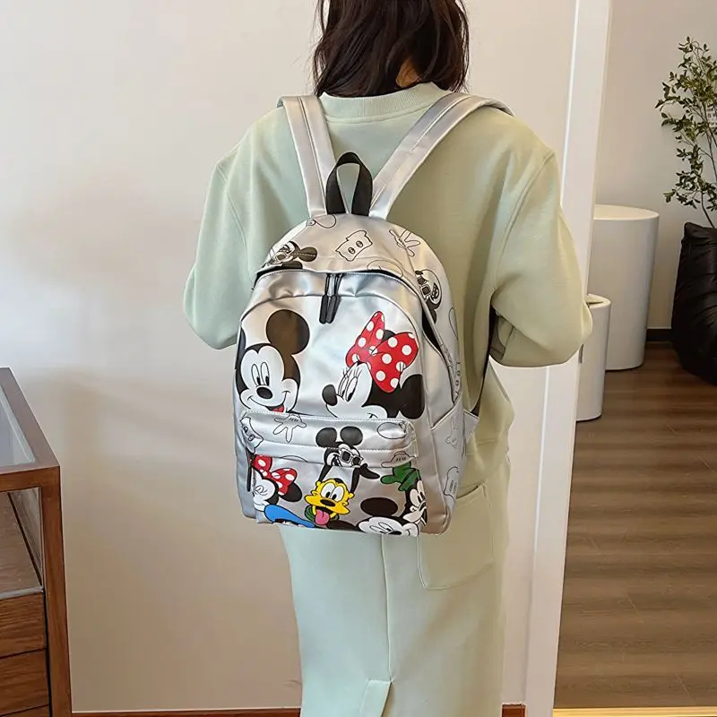 Cute Disney Cartoon Mickey Creative Personalized Cartoon Pattern Print Large Capacity Storage Fashion Travel Portable Backpack