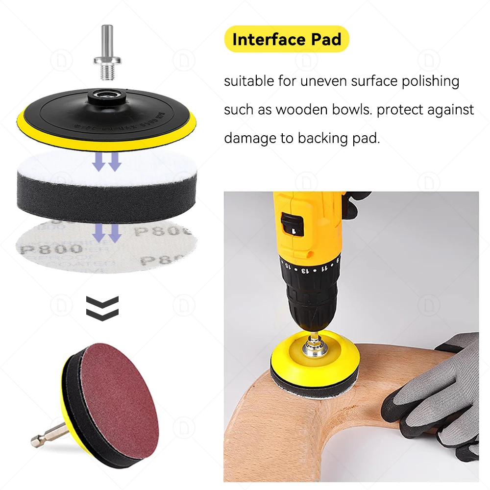 Auto Lights Restoration Kit Waxing Sponge Sandpaper Sanding Discs Interface Pad For Car Detailing Headlight  Wool Polishing Pad