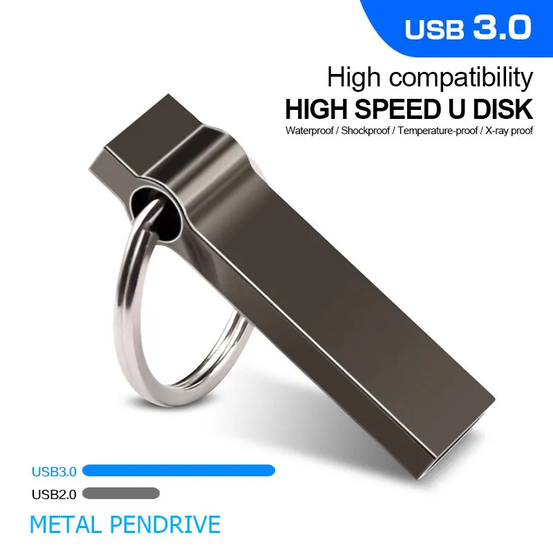 แฟลชไดร์ฟ USB 64GB 32GB 128GB เพ็นไดรฟ์โลหะความจุจริงหน่วยความจำ16GB 32GB แบบพกพา U Disk 8GB 4GB pendrive พวงกุญแจ