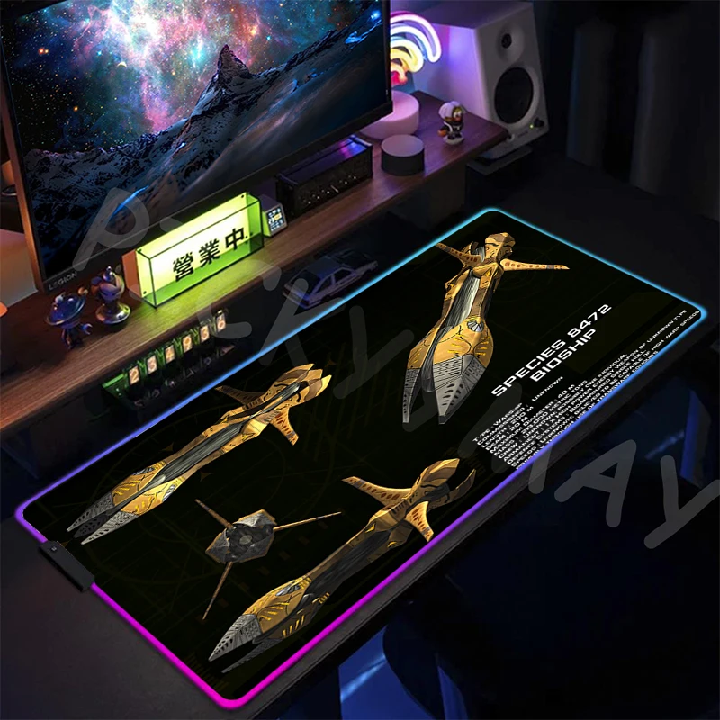 Draft Design Drawing RGB Mouse Pad Gaming Mousepads LED Mouse Mat Keyboard Mat Anti-slip Best Choice Mousepad Luminous Desk Rug
