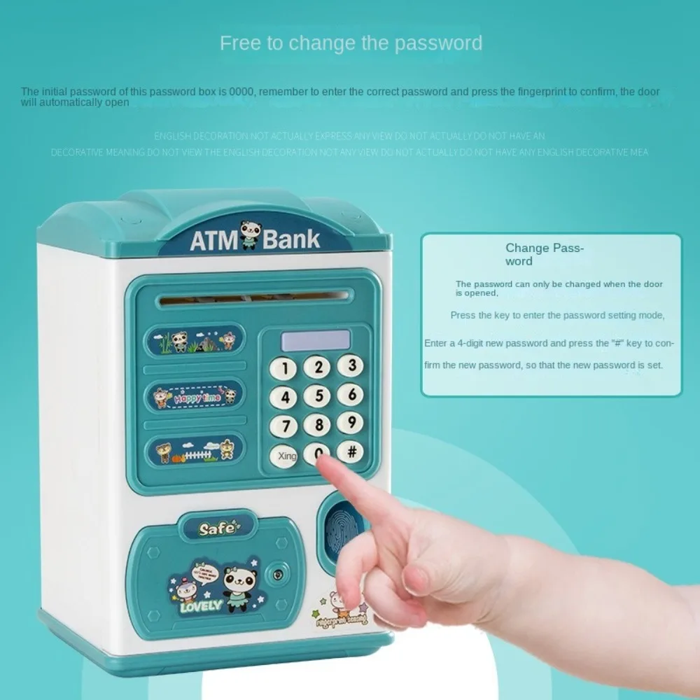 ปลอดภัยน่ารักเครื่อง ATM เพลงขนาดใหญ่ความจุการ์ตูน Money Bank พร้อมที่จับของเล่นเด็ก Cash Bank คริสต์มาสของขวัญ