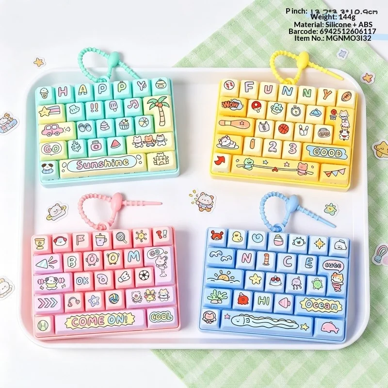 

MIGUONUO 26 Keys Keyboard Shaped Fidget Toy Cartoon Stress Relief Decompression Bag Pendant Creative Decorative Gift For Adults