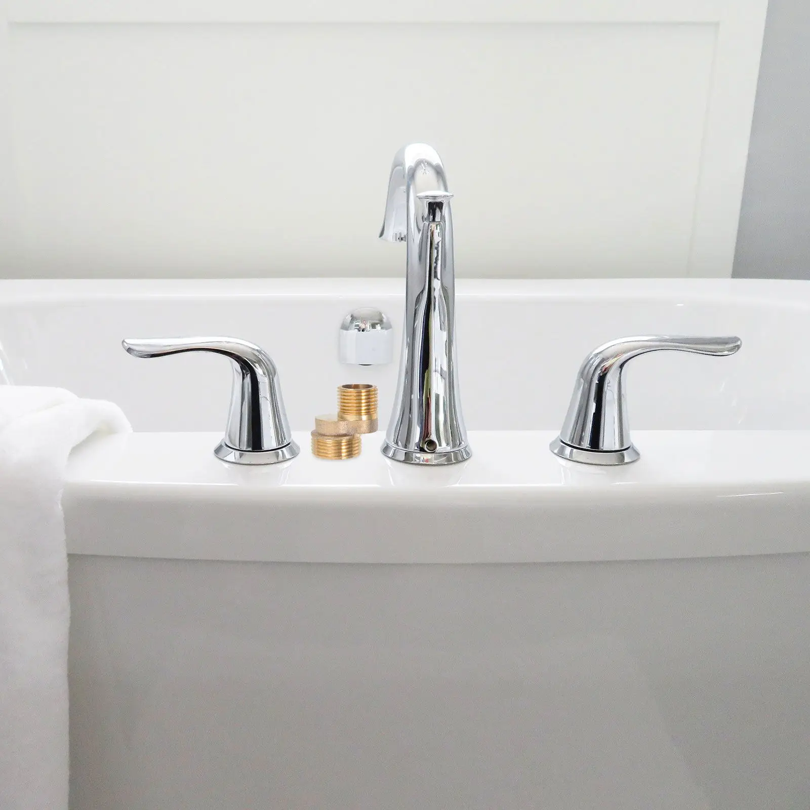 Bathtub Elbow Connector for Faucet Angled Foot Adapter Fixtures Copper Pipes Curved Plumbing Installation Golden