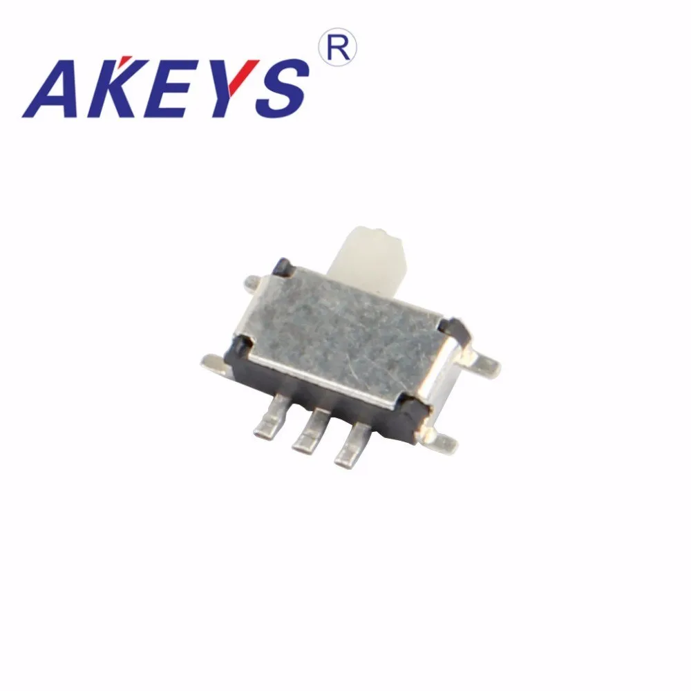 100pcs MSKT-12C00 MINI slide switch 1P2T SPDT 7 pin SMD SMT mini toggle switches yellow white