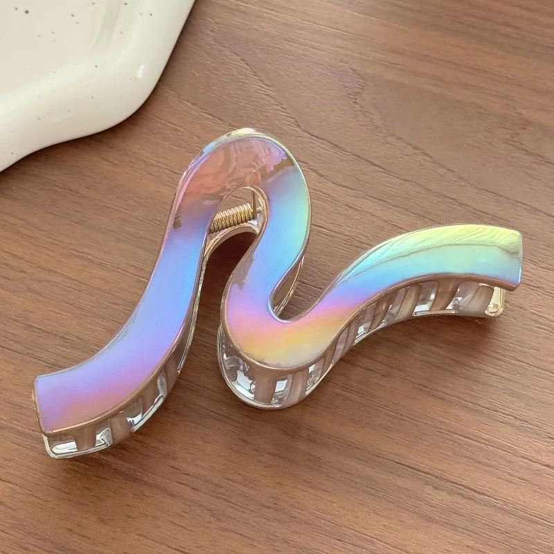 1PC Luxury Pearl Wave Hair Clip Shark Clip Large Back of Head Clip Headwear