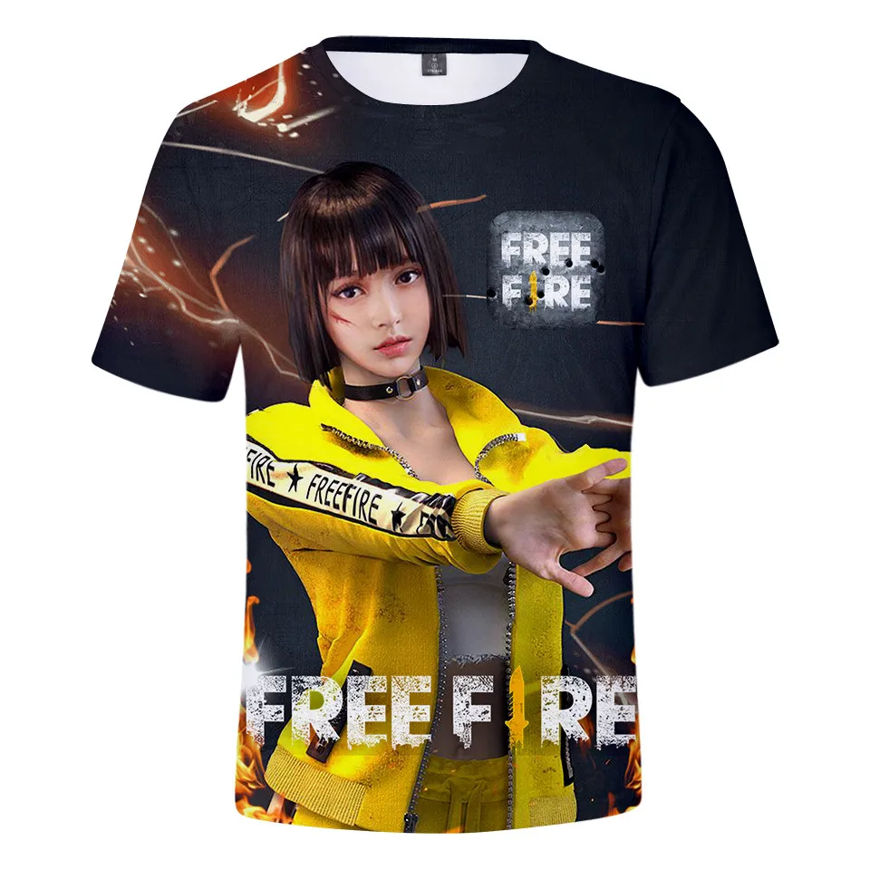 T-shirts Shooting Free Fire 3D Print Summer Streetwear Crew Neck Short Sleeve TShirt Oversized Harajuku Men Women kids Tops Tees