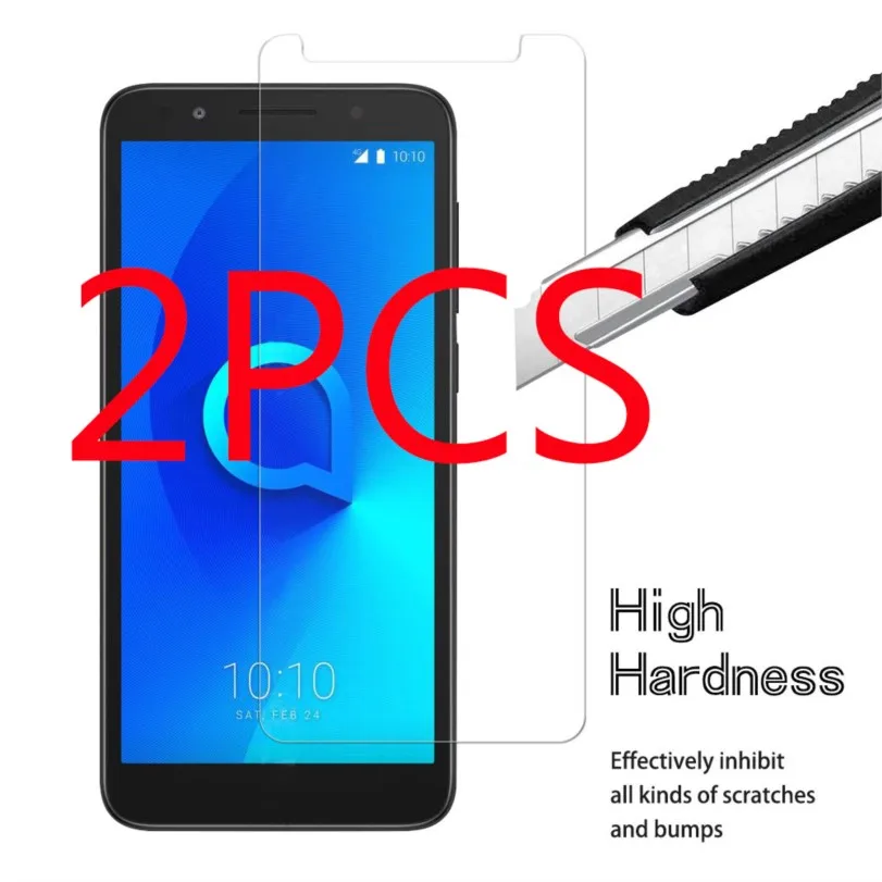 2PCS Tempered Glass Protective Film On The For Alcatel 1 1X 1C 1S 2019 5033D 5059D Alcatel1X Alcatel1C Alcatel1 Screen Protector