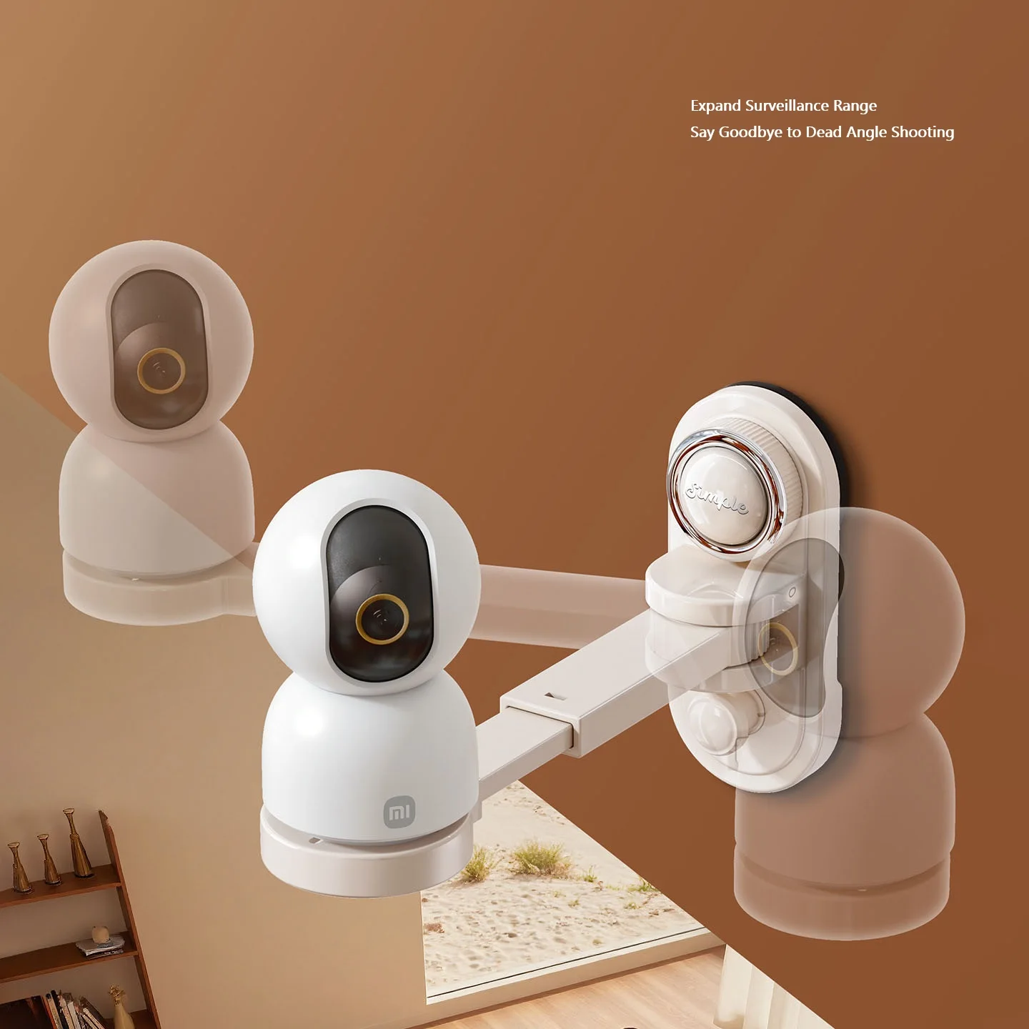 Suction Cup Wall Mount Bracket Stand Fits for Indoor Security Camera No Drilling Monitoring Holder Adjustable Monitor Mount
