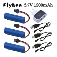 3.7v 1200mah 14500 Li-ion Battery + Charger For JJRC RC Stunt Car C2 D828 Toys SM Plug RC Boat Car Water soft Gun Battery Parts