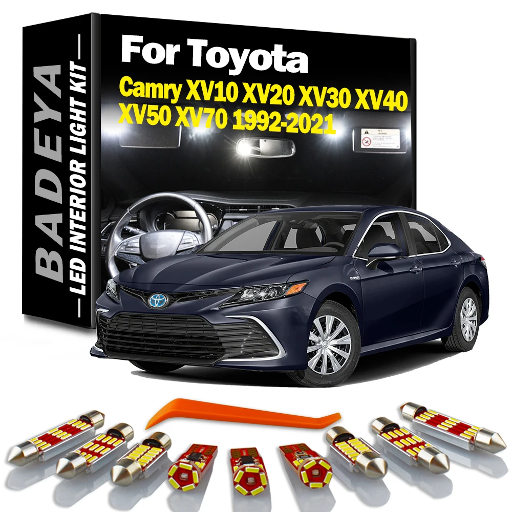 BADEYA Kit luce interna a LED Mappa auto Cupola Lampadine per Toyota Camry XV10 XV20 XV30 XV40 XV50 XV70 1992- 2019 2020 2021 Lampada di segnalazione