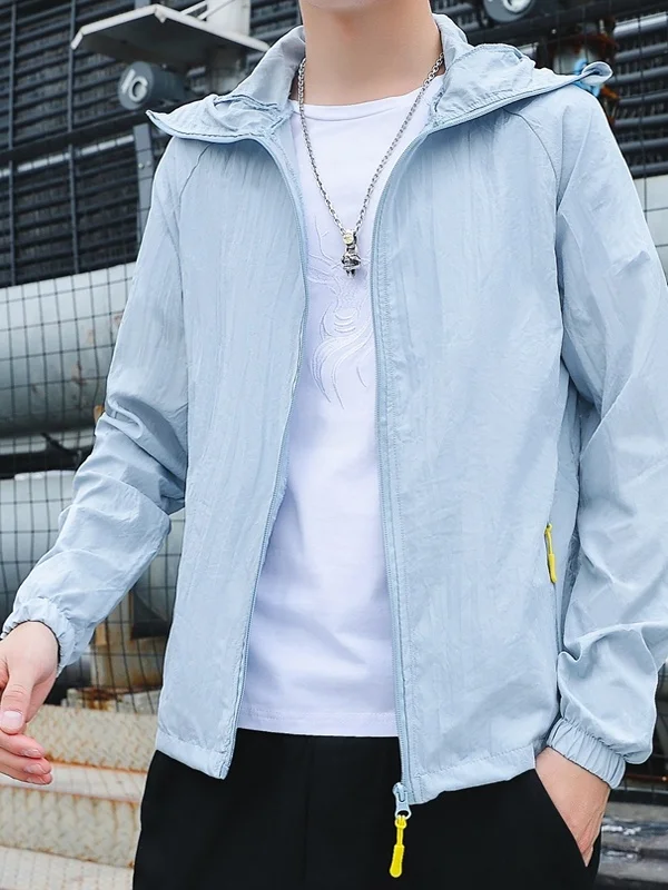 

Мужская летняя легкая куртка из ледяного шелка с камуфляжным принтом, с капюшоном, дышащая, ветрозащитная, с защитой от УФ-излучения, модная, солнцезащитная