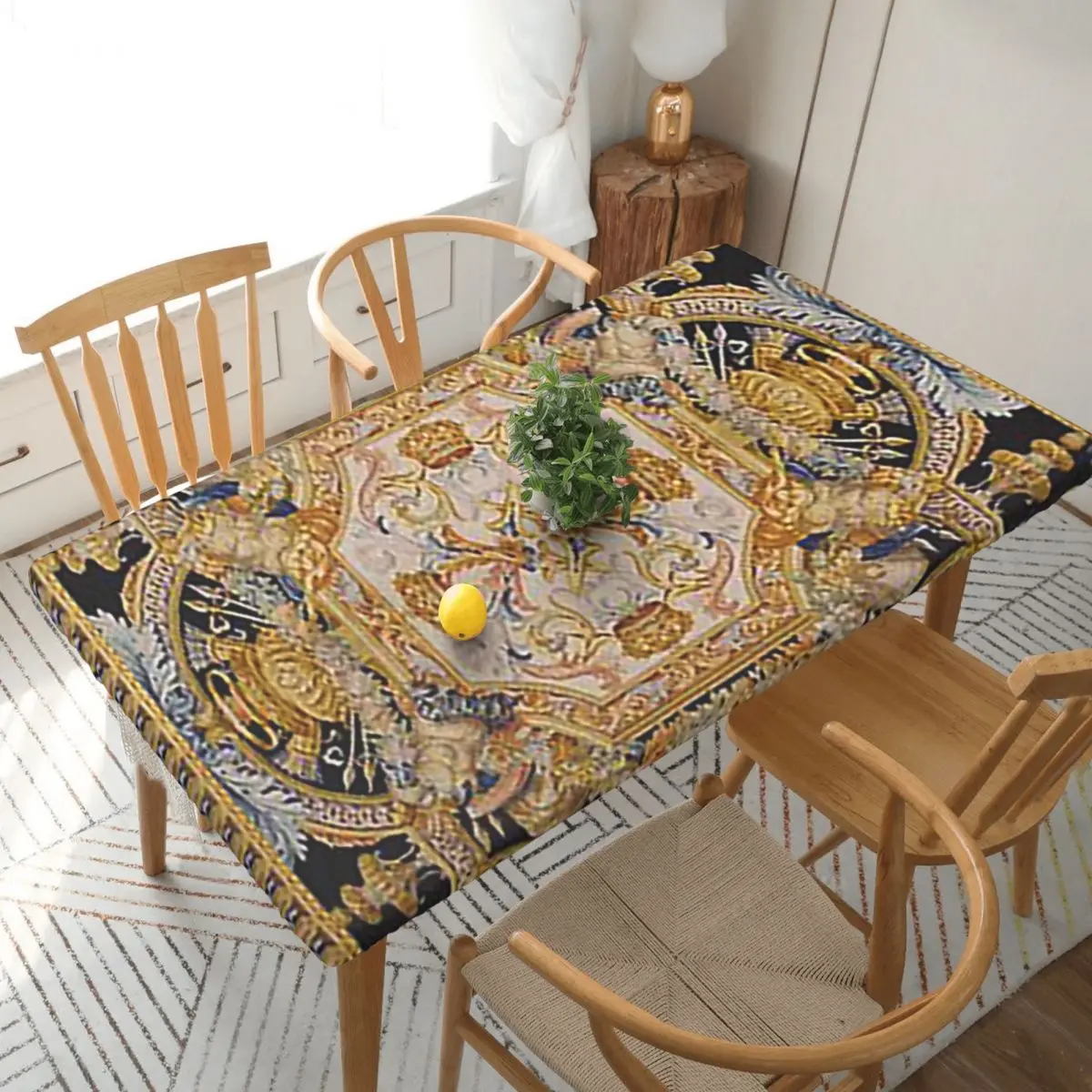 Baroque Madness Custom Rectangular Tablecloth Oilproof Table Cover for Dining Events Table Cloth