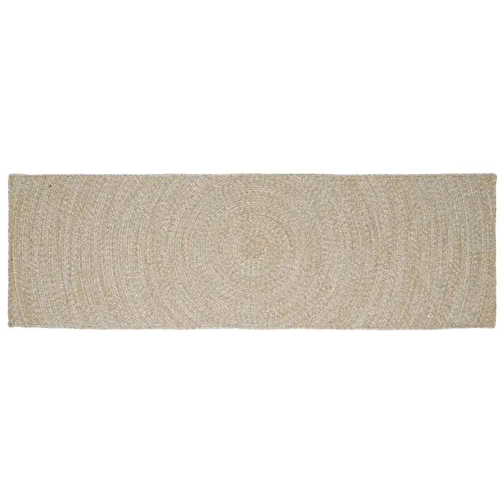 Tapis en jute à la texture naturelle et au design minimaliste, idéal pour les salons et les espaces ouverts.