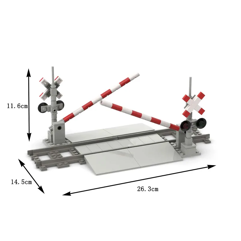 MOC City Train Building Block Train Track Corridor Elevating Rod Pedestrian Crossing Assembly Children\'s Toy Birthday Gift