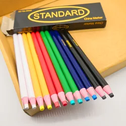 Leather Marker Removable Marking Crayon Cut-free Pencil 6 Color 12pcs/pack DIY Sewing Accessories