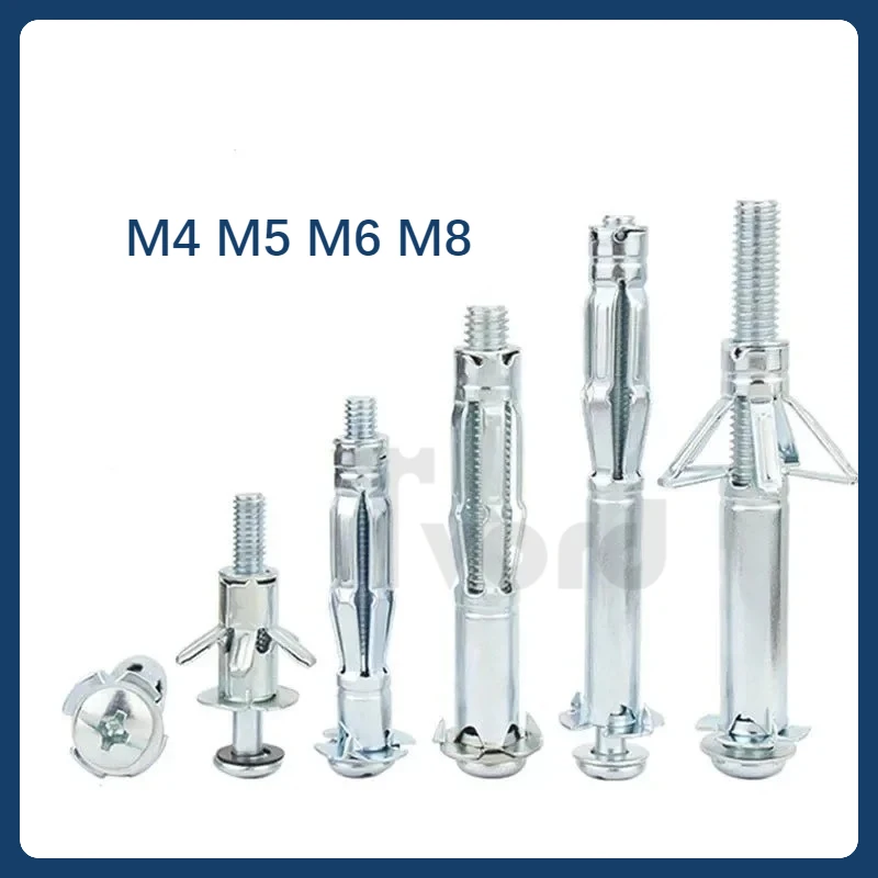 M4 M5 M6 Drywall Anchor Plasterboard Cavity Plug Dowel Hollow Wall Anchor Molly for Ceiling Expansion Screws Gypsum Board Holes