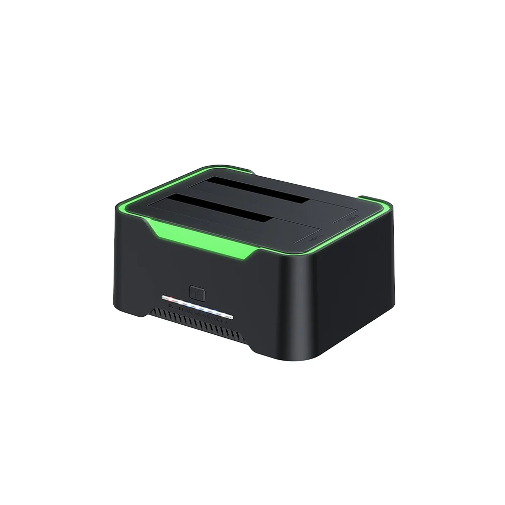 محطة إرساء HDD مزدوجة الخليج لمحطة إرساء القرص الصلب 2.5/3.5 بوصة HD SSD SATA إلى USB لمحرك الأقراص الصلبة غير المتصلة بالإنترنت بحد أقصى 16 تيرابايت HD