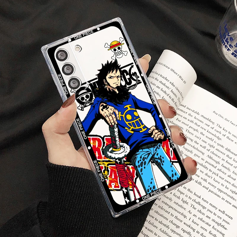 One Piece Luffy Cute Girl For Samsung S24 S23 S22 S21 S20 FE S10 S9 S8 Plus Ultra Pro Lite 5G Transparent TPU Phone Case