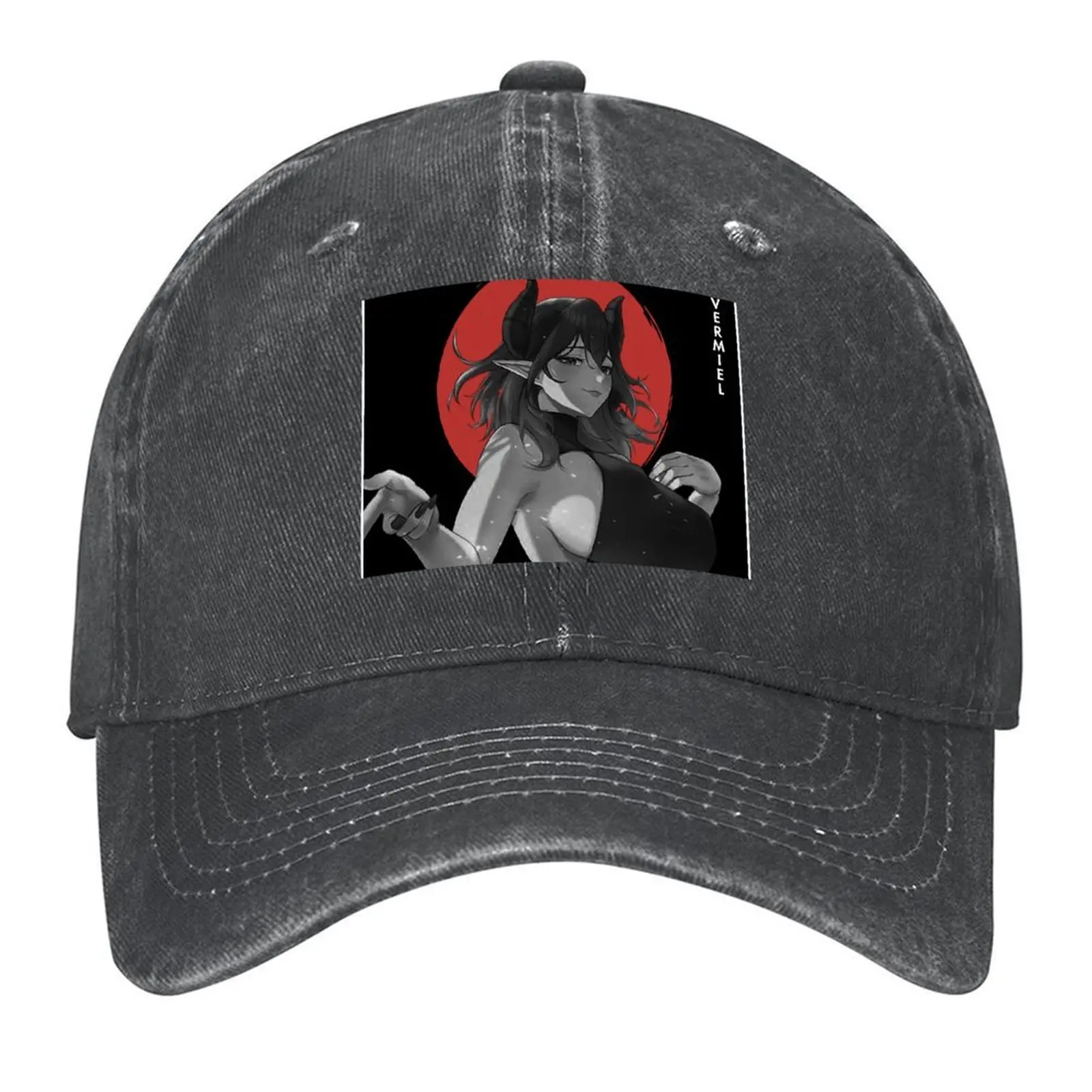 

Vermeil Simple Black Red and White Baseball Cap Fishing cap hats for men custom caps Icon Men's Caps Women's