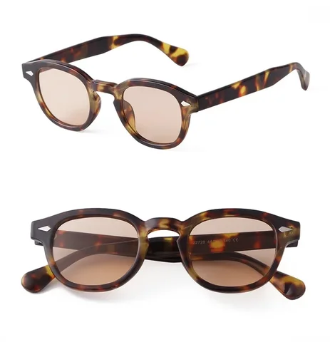 Винтажные модные круглые солнцезащитные очки для женщин и мужчин 2024 года, фирменный дизайн в ретро-стиле с заклепками, желтые и синие линзы, квадратные солнцезащитные очки для женщин UV400 солнцезащитные очки оптом купить - №3